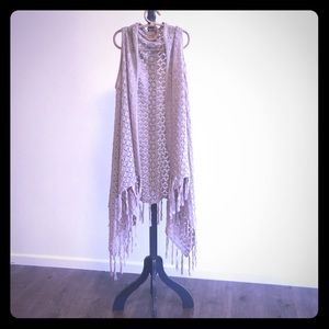 MB design boho long cardigan vest